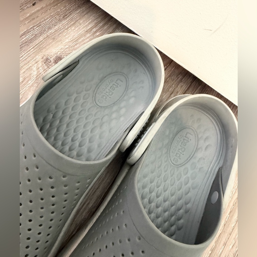 CROCS Men's Perforated Gray Clogs - Picture 3 of 7